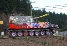 Tank parked outside Camp Elsenborn